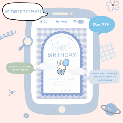 Miffy Theme Invitation