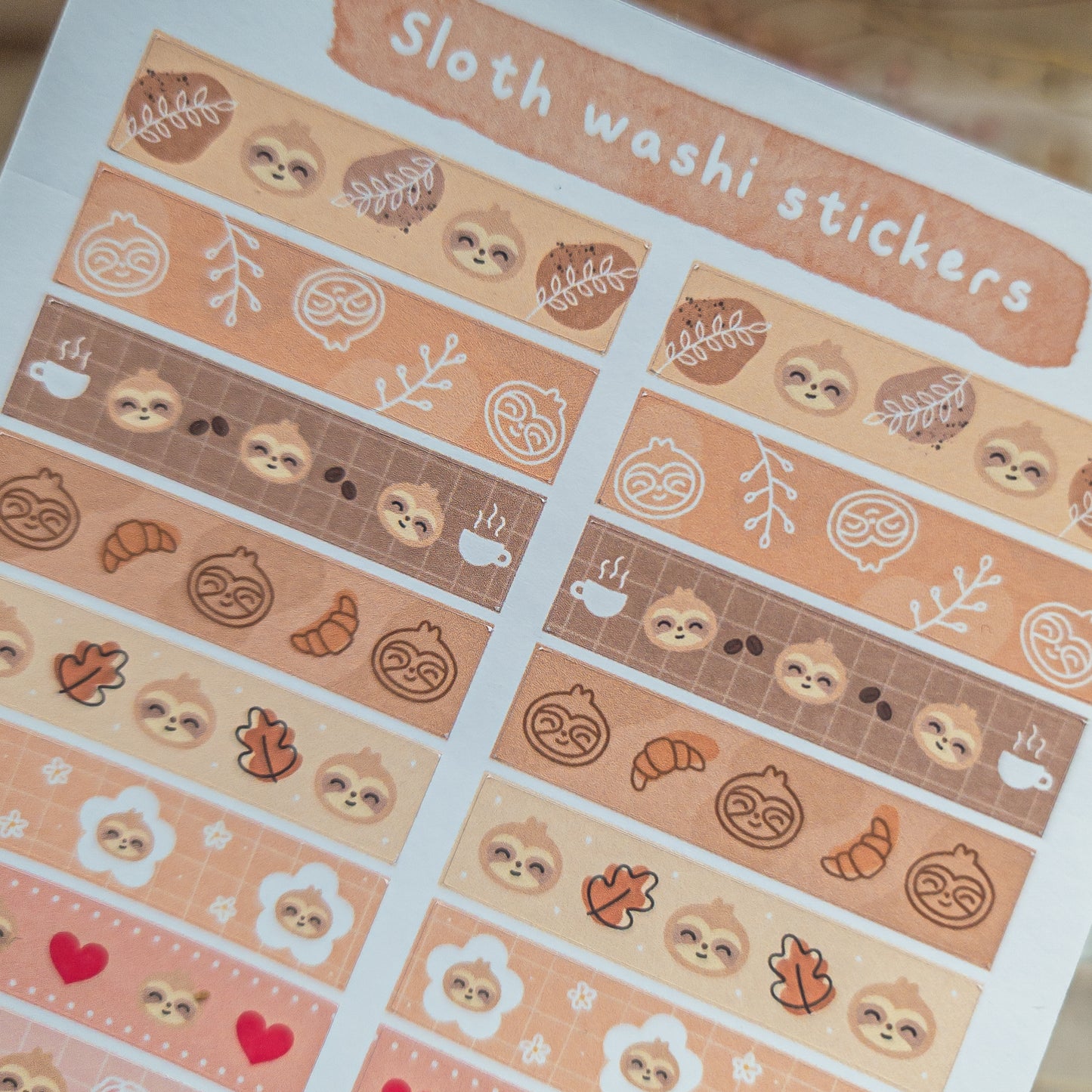 Sloth Washi - Sticker Sheets