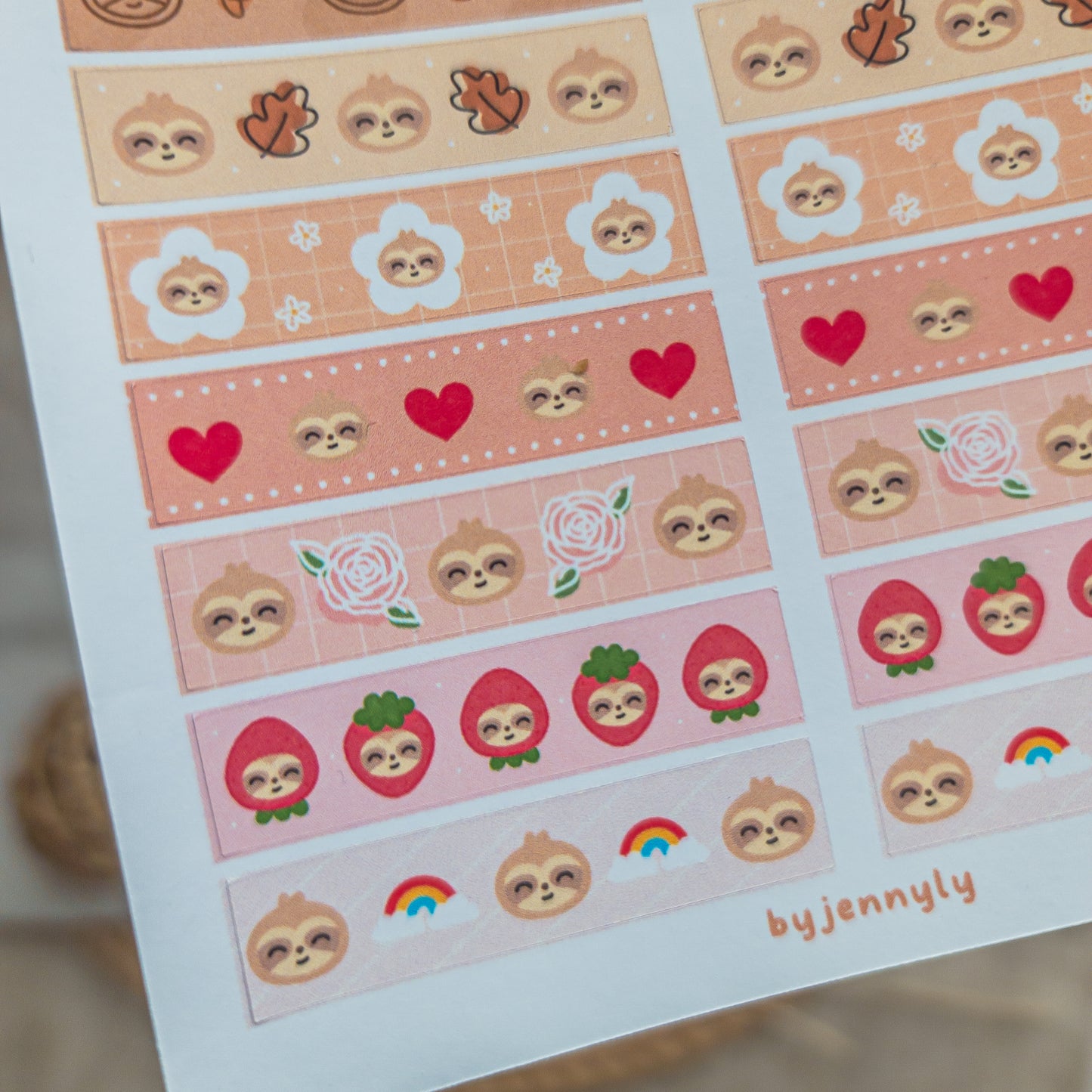 Sloth Washi - Sticker Sheets