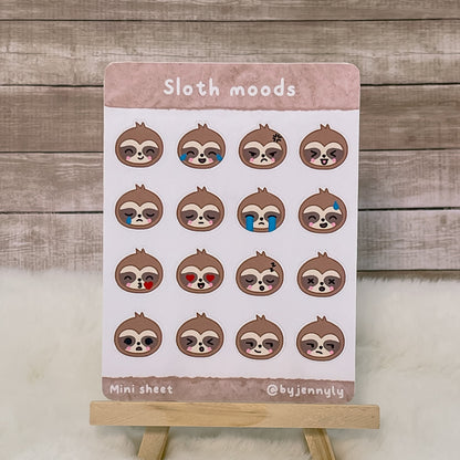 Sloth Moods - Sticker Sheet