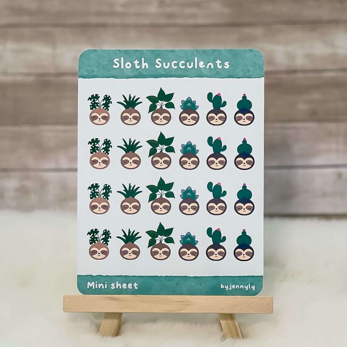 Sloth  Succulents - Sticker Sheet