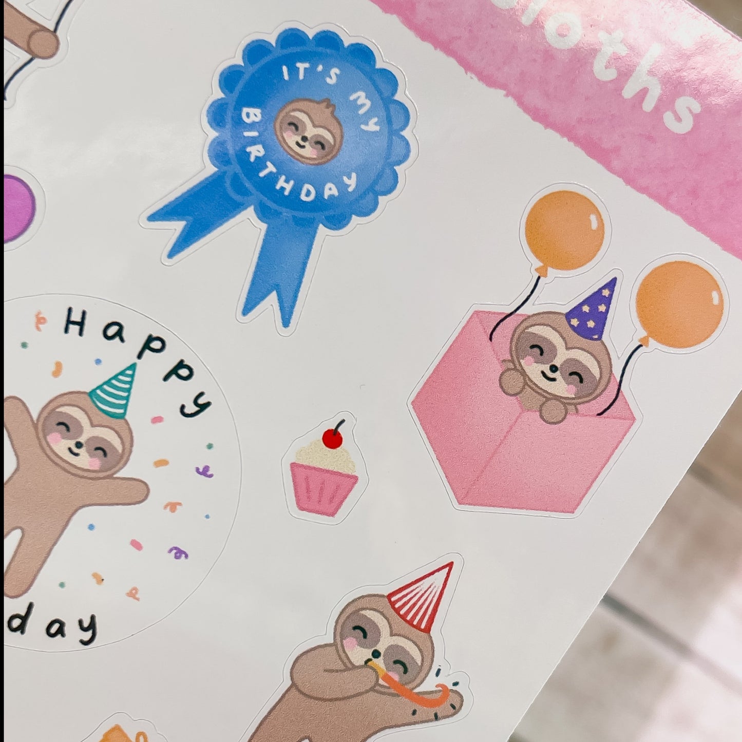 Birthday Sloths - Sticker Sheet